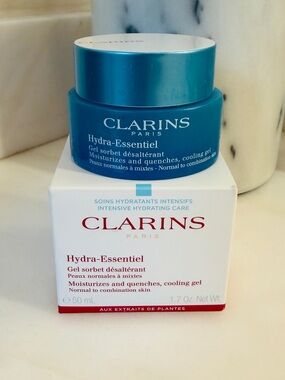 Clarins Hydra-Essentiel Cooling Gel Moisturizer - Normal to Comb Skin 1.7oz NIB